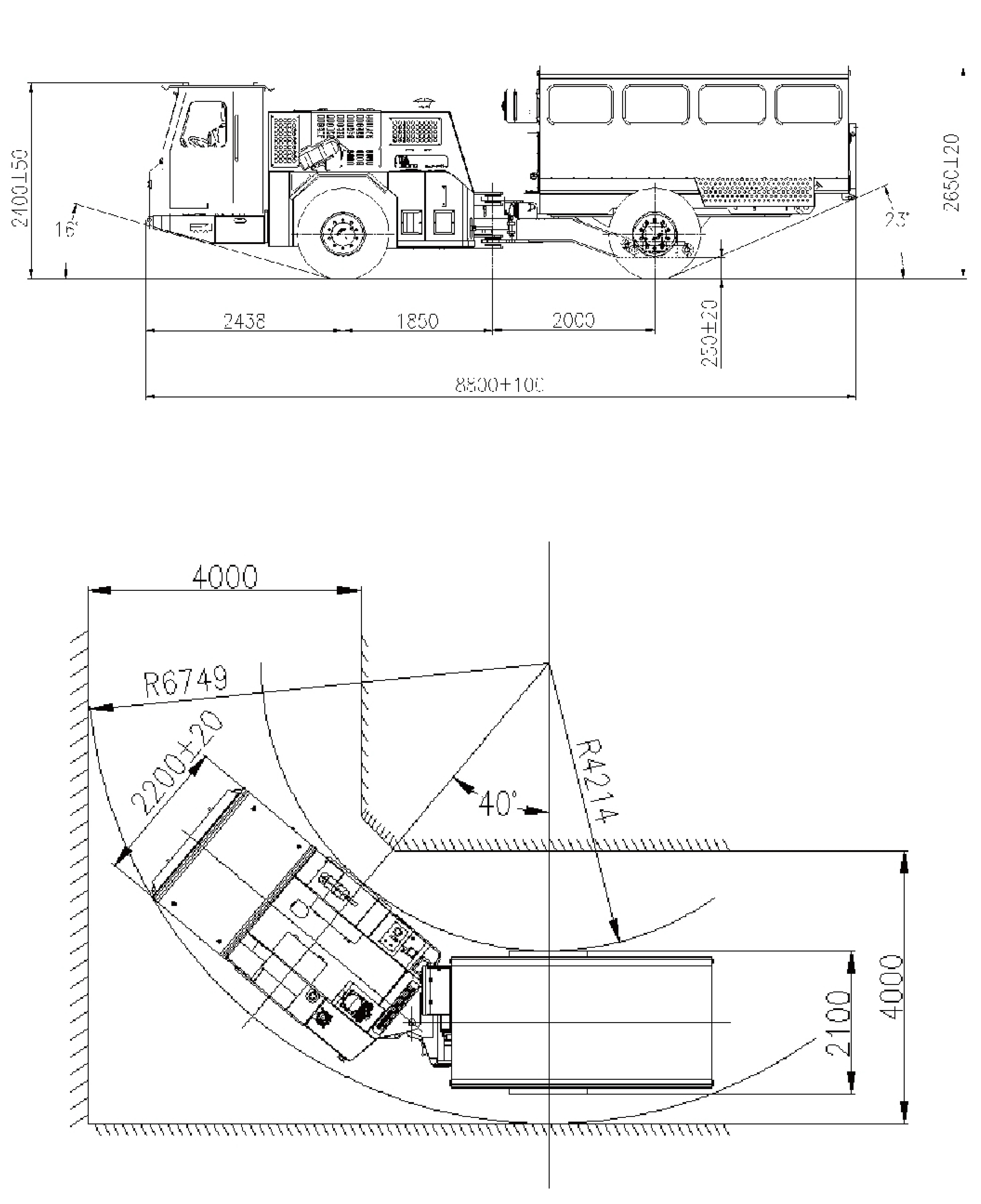 Dimensions hors tout du FUP18